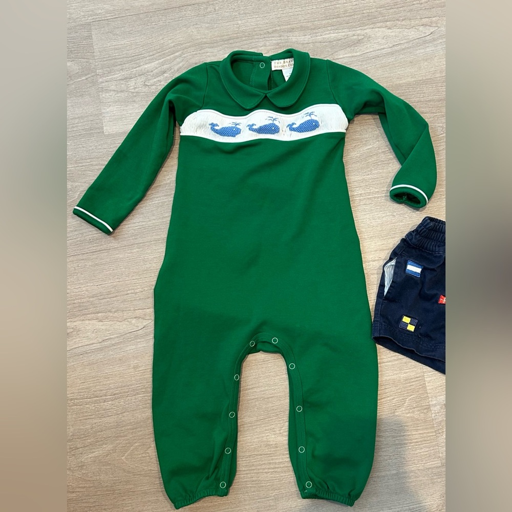 TBBC Green Whale 18/24 month Playsuit